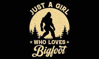 Bigfoot Typography T-shirt design vector print template.