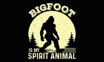 Bigfoot Typography T-shirt design vector print template.