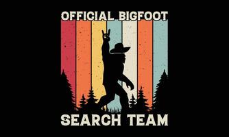 Bigfoot Typography T-shirt design vector print template.