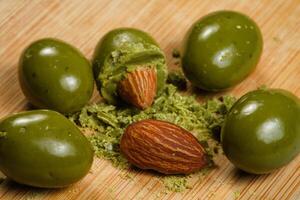 Matcha Chocolate Covered Almonds photo