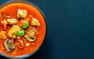 Thai red chicken curry photo