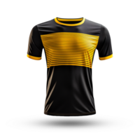 ai gerado Preto e amarelo jérsei camisa brincar isolado fundo png