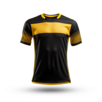 ai gerado Preto e amarelo jérsei camisa brincar isolado fundo png