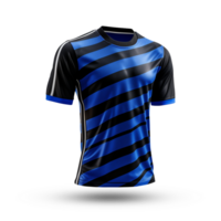 ai gerado uma azul e Preto Esportes camisa brincar isolado fundo png