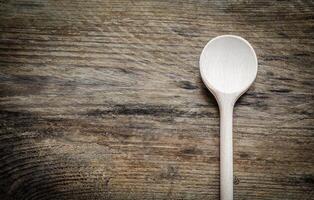 Wooden scoop flat lay photo