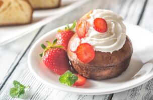 Rum baba closeup photo