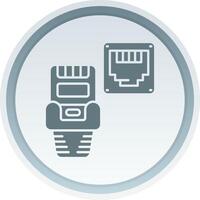 Ethernet Solid button Icon vector