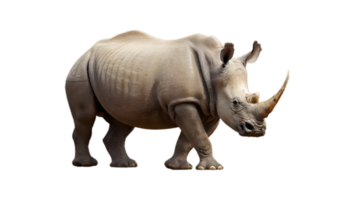 ai généré une rhinocéros est permanent sur une transparent Contexte. png