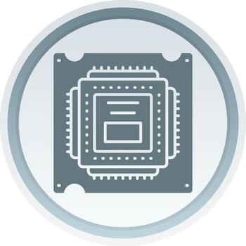 procesador sólido botón icono vector