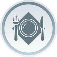 Cutlery Solid button Icon vector