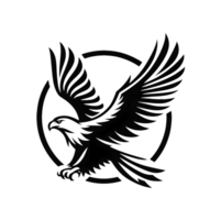 AI generated Eagle logo design in black style on transparant background png