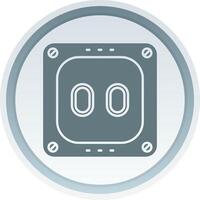 enchufe sólido botón icono vector