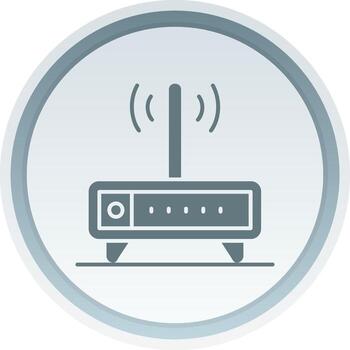 Modem Solid button Icon vector