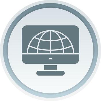 Monitor Solid button Icon vector