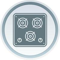 Stove Solid button Icon vector