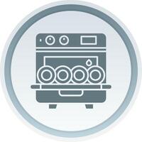 Dishwasher Solid button Icon vector