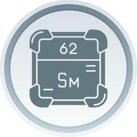 Samarium Solid button Icon vector