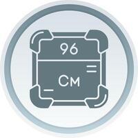 Curium Solid button Icon vector