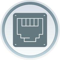 Ethernet Solid button Icon vector