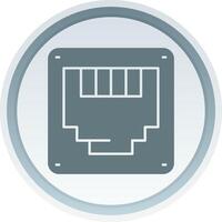 Ethernet Solid button Icon vector