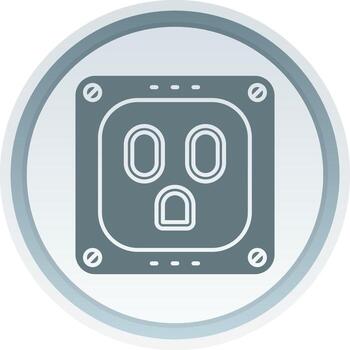 enchufe sólido botón icono vector