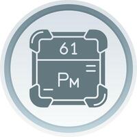 Promethium Solid button Icon vector