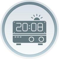 alarma reloj sólido botón icono vector