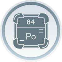 Polonium Solid button Icon vector