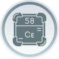 Cerium Solid button Icon vector