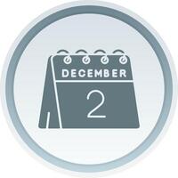 2nd of December Solid button Icon vector