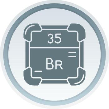 Bromine Solid button Icon vector