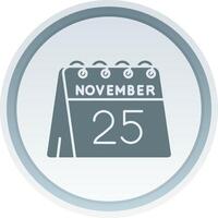 25th of November Solid button Icon vector