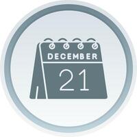 21st of December Solid button Icon vector