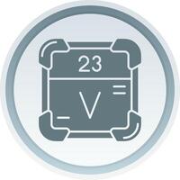 Vanadium Solid button Icon vector