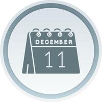 11th of December Solid button Icon vector