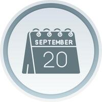 20th of September Solid button Icon vector