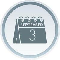 3rd of September Solid button Icon vector