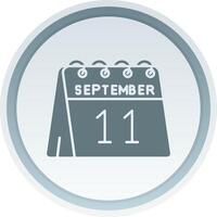 11th of September Solid button Icon vector