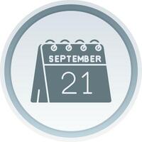 21st of September Solid button Icon vector