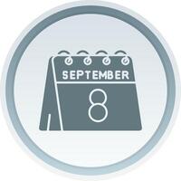 8th of September Solid button Icon vector