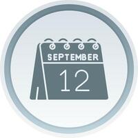 12th of September Solid button Icon vector