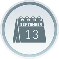 13th of September Solid button Icon vector