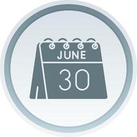 30 de junio sólido botón icono vector