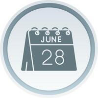 28th of June Solid button Icon vector