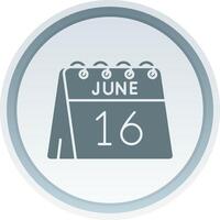 16th of June Solid button Icon vector