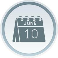 10th of June Solid button Icon vector