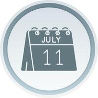11th of July Solid button Icon vector