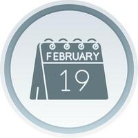19th of February Solid button Icon vector