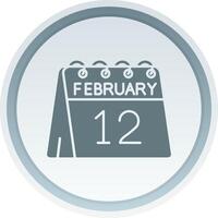 12th of February Solid button Icon vector