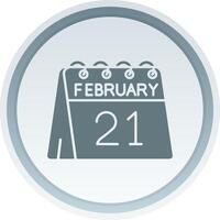 21st of February Solid button Icon vector